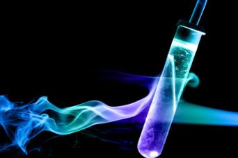 Burette in flame/steam. Concept of medical research etc.
